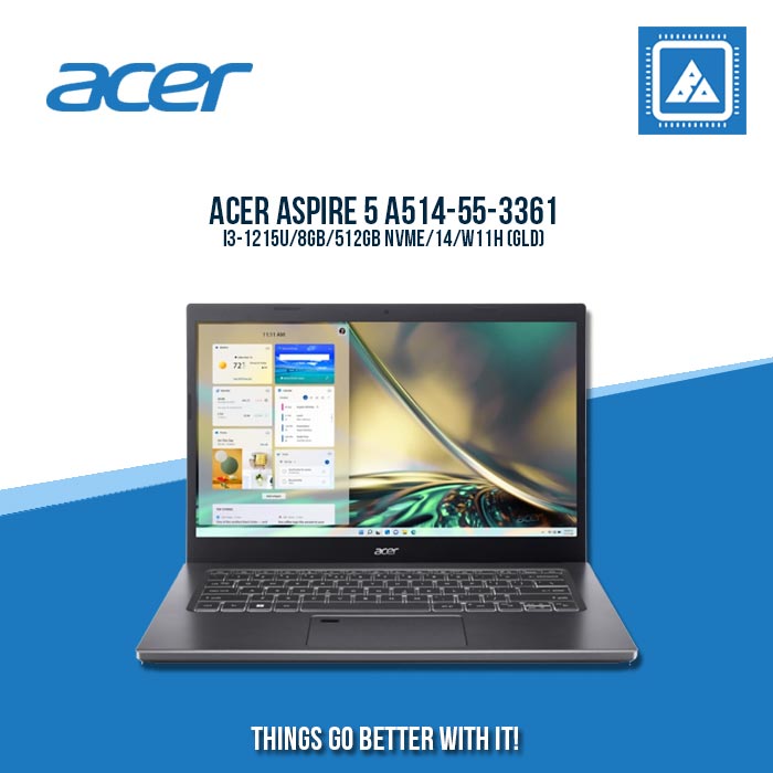 ACER ASPIRE 5 A514-55-3361 I3-1215U/8GB/512GB NVME | BEST FOR STUDENTS LAPTOP ACER ASPIRE 5 A514-55-3361 I3-1215U/8GB/512GB NVME | BEST FOR STUDENTS LAPTOP